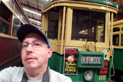 Me in front of Sydney O-class Tram # 1111, sister car to OERHS's 1187